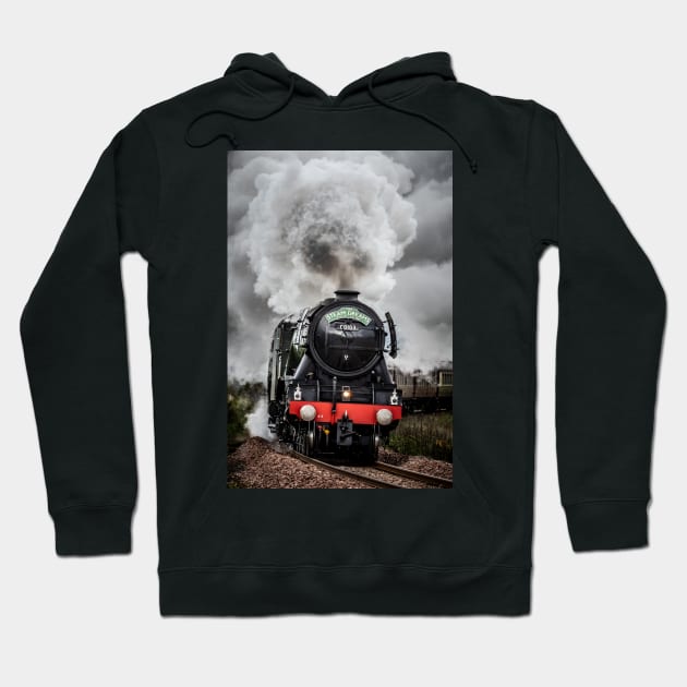 'Full Steam, The Flying Scotsman', near Pitlochry. Hoodie by mucklepawprint